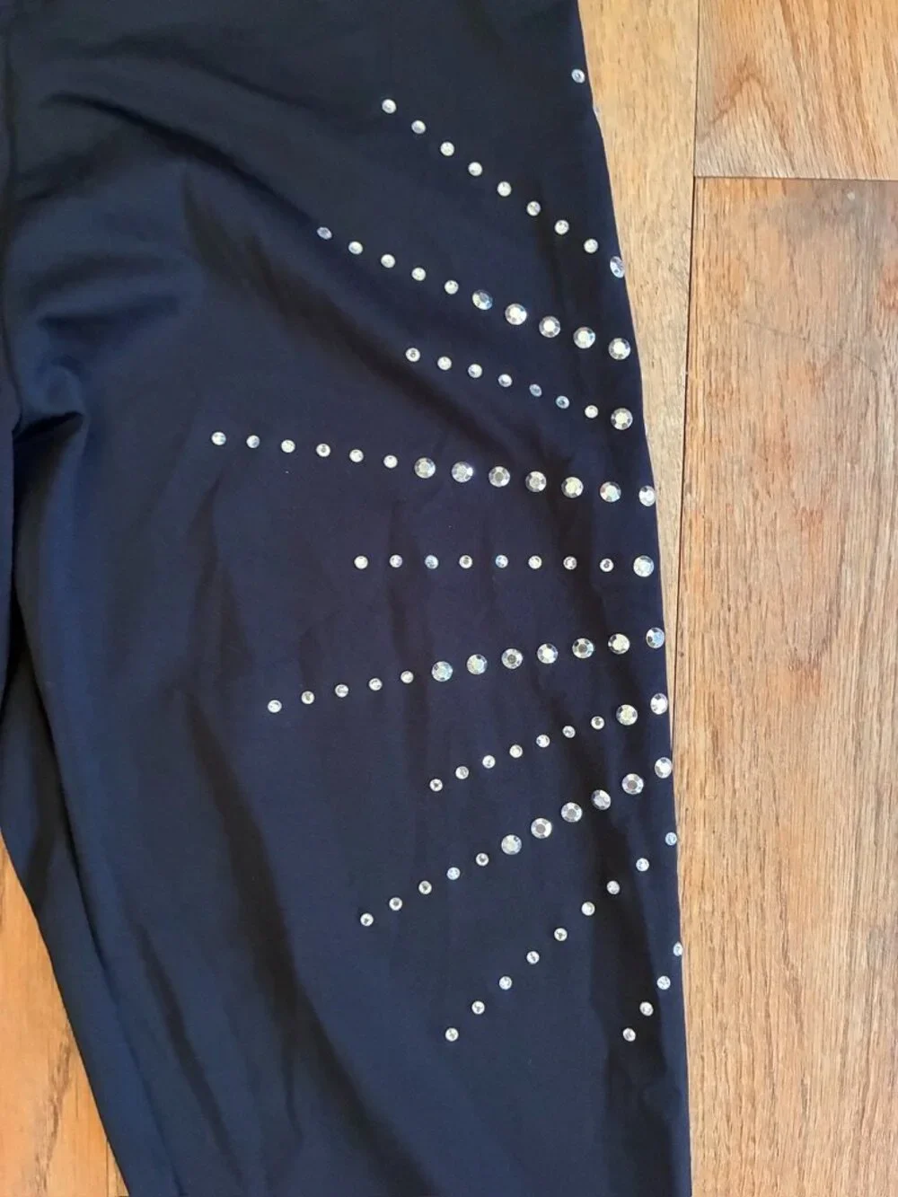Justice Girls Black Rhinestone Burst Performance Leggings Size 16